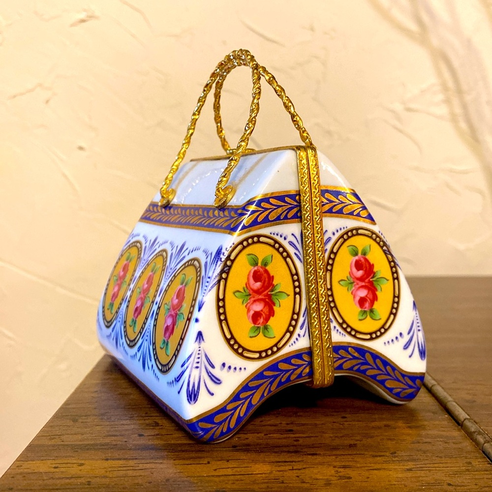 Beautiful HANDBAG/PURSE Hinged Trinket Box Vintage 1970’s 4” - Picture 2 of 10